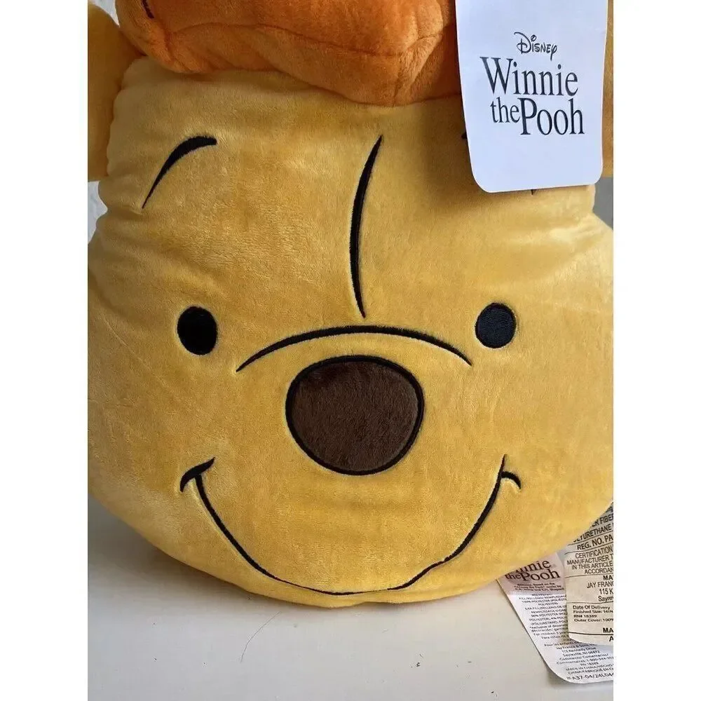 Disney‎ Winnie Pooh Halloween Pumpkin Hat Soft Decorative Accent Pillow NEW